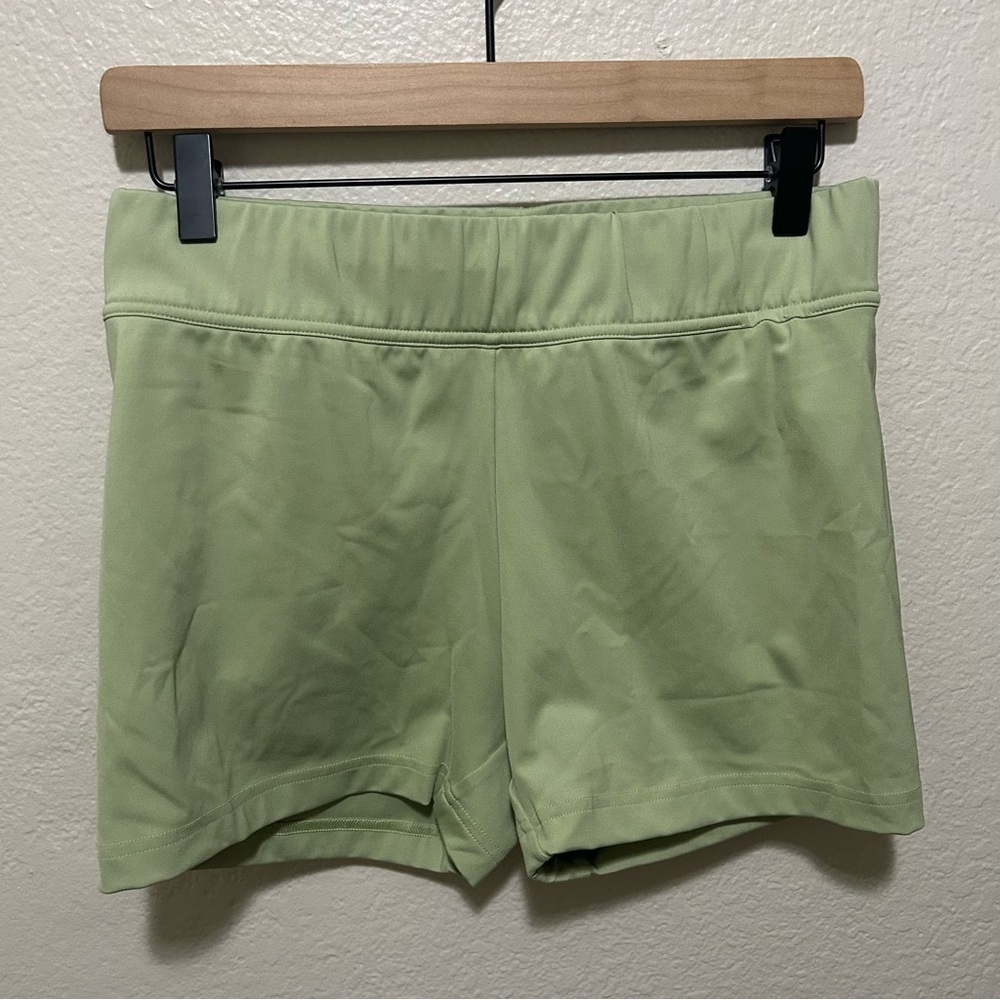 Adidas Light Green Athletic Shorts Size Large Spandex Sporty